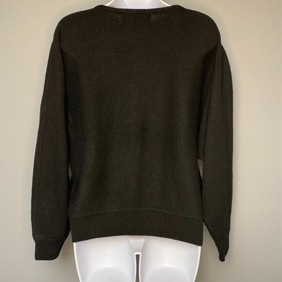 *Vintage* 90s Grandma Floral Embroidered Silk Blend Women's Sweater Size M - Picture 5 of 7